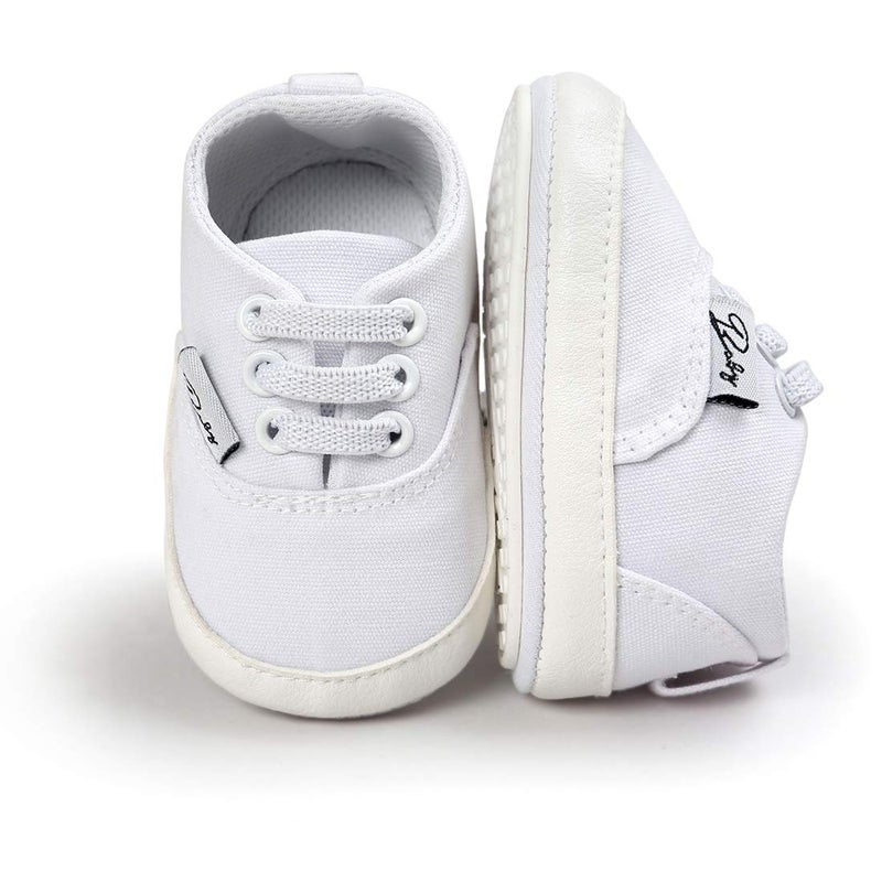 ohsofy Morbido Infant Baby Boys Girls Canvas Sneaker Toddler Slip On Anti Skid Newborn First Walkers Candy Shoes for 0-18 Months - Image 1